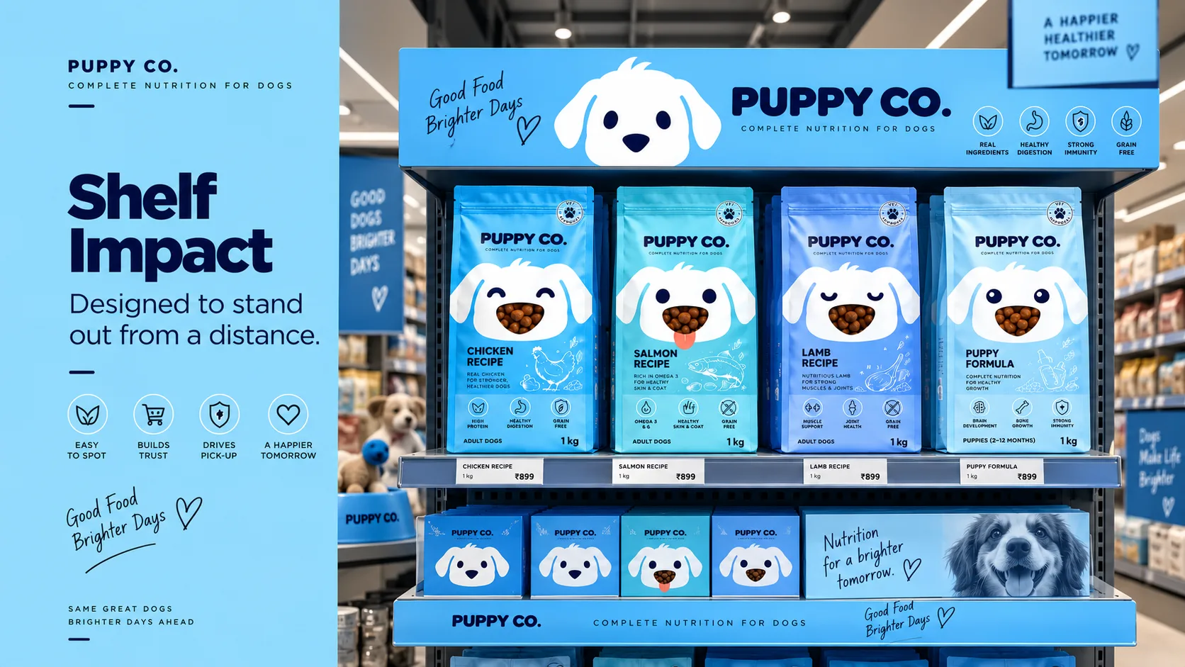 Puppy Co — Packaging Design packaging & visual design mockup 17 by Raghav Chopra
